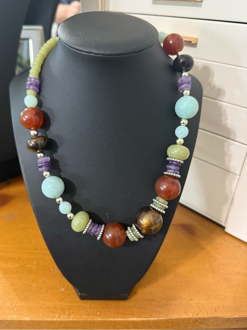 Chunky boho  Beaded Necklace